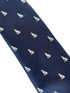 navy mens tie with howling lone wolf  design